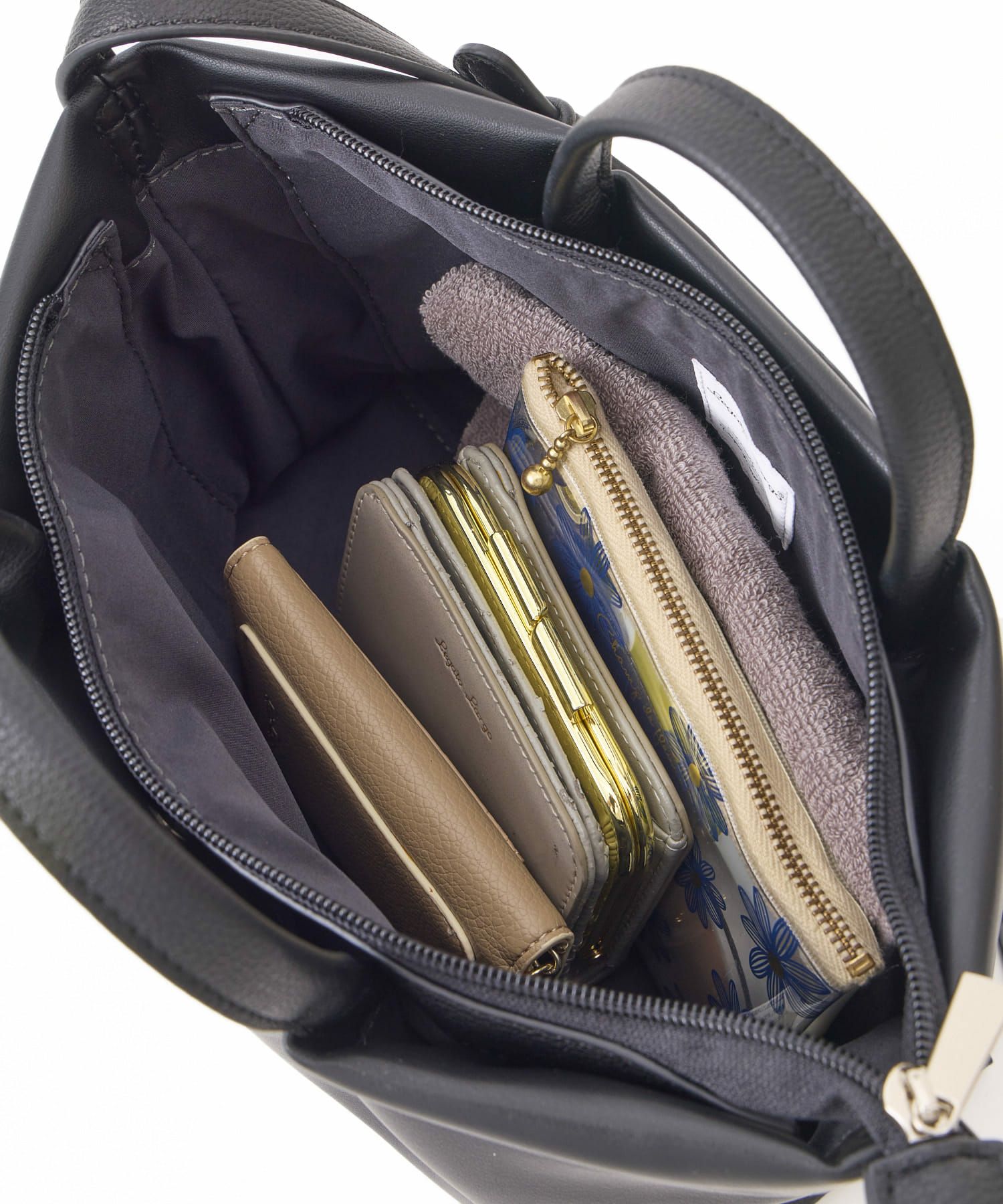 Legato Largo ショルダーバッグ 三層 ハンドル付き ショルダーパッド 肩楽 mini 肩楽 LH-W0163