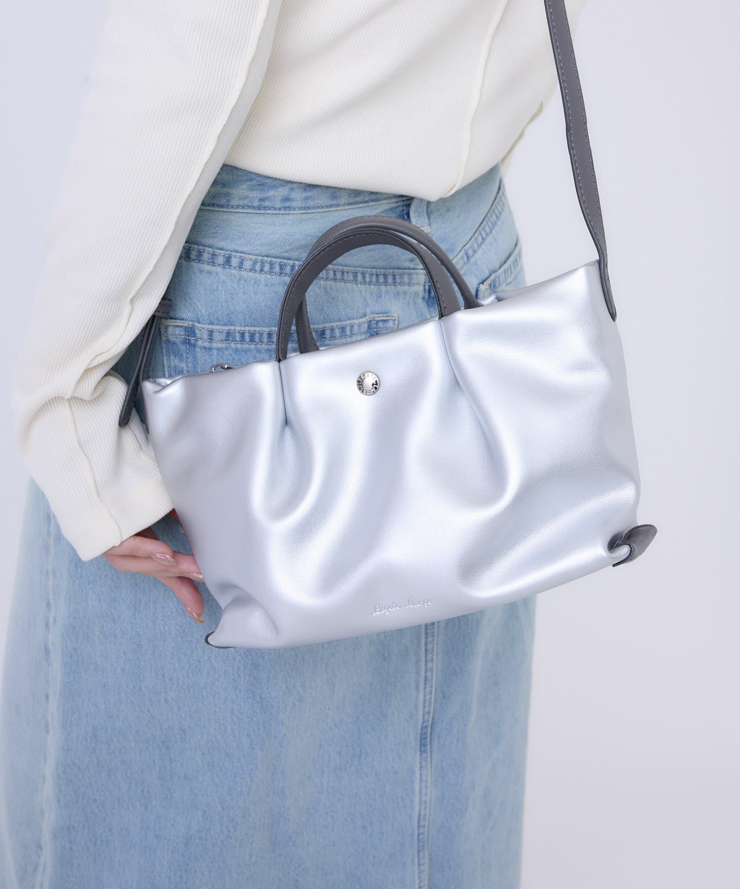 Legato Largo ショルダーバッグ 三層 ハンドル付き ショルダーパッド 肩楽 mini 肩楽 LH-W0163