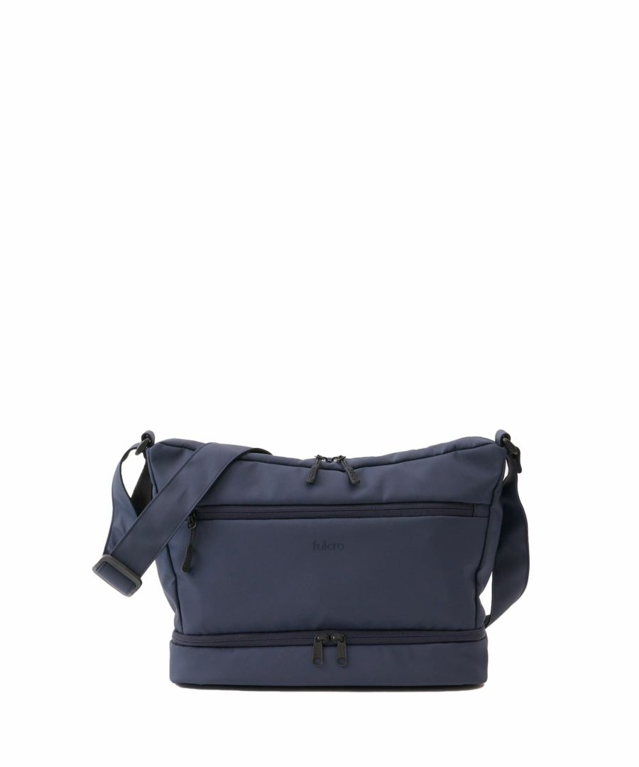 【新品同様】ADMJ デービス 撥水ナイロン ショルダーバッグ ネイビー ブルー 新品同様】ADMJ デービス 撥水ナイロン ショルダーバッグ ネイビー